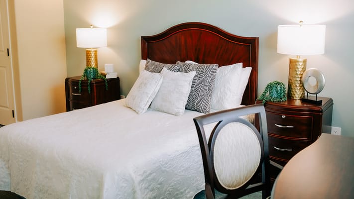 Cozy private room with bed and furnishings