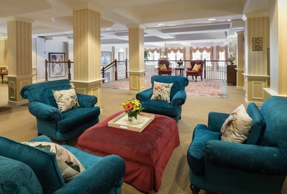 Bright and inviting common area with cozy seating