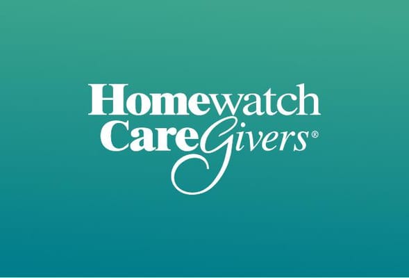 Homewatch CareGivers logo on a gradient background