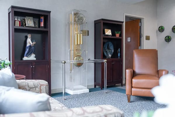 Interior view of a welcoming common area with seating