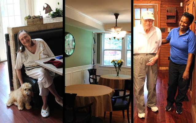 Residents enjoying time in a bright common area