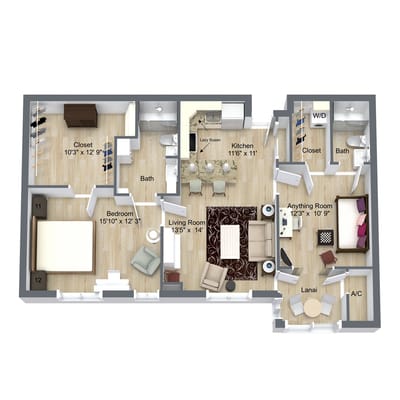 Architectural floor plan of a residential unit