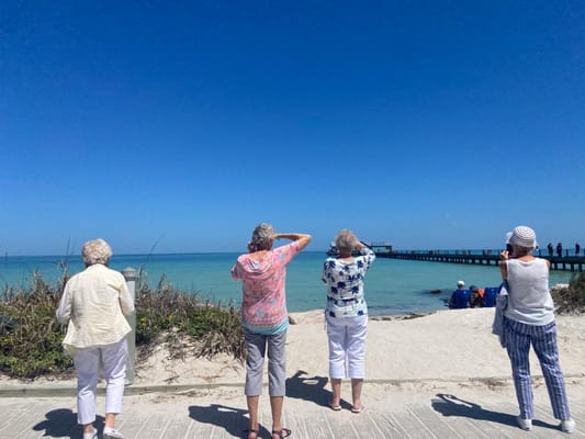Residents enjoying a day at the beach