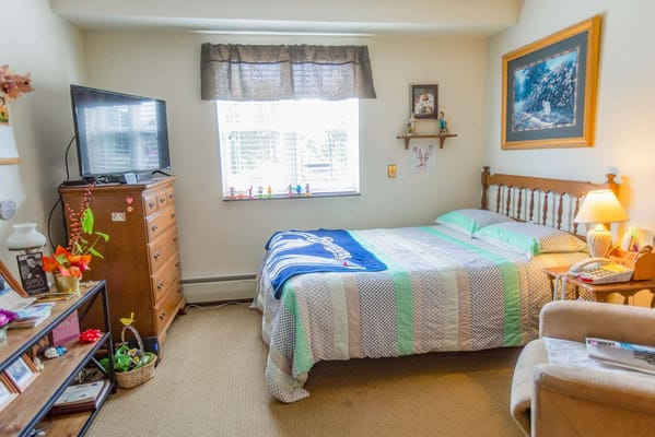 Cozy interior of a resident's private room