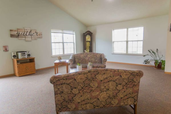 Common area with seating and decor