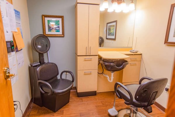 Interior view of a hair salon area in the facility