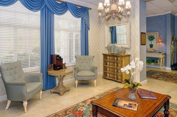 Cozy interior lounge area with comfortable seating