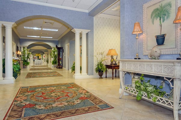 Elegant interior hallway with decorative elements