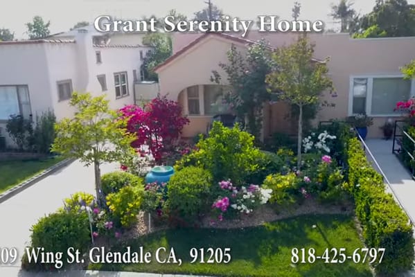 Aerial view of Grant Serenity Home and its gardens
