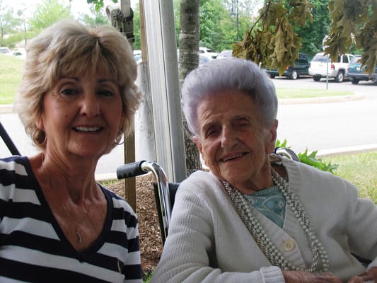 Residents enjoying time outdoors together
