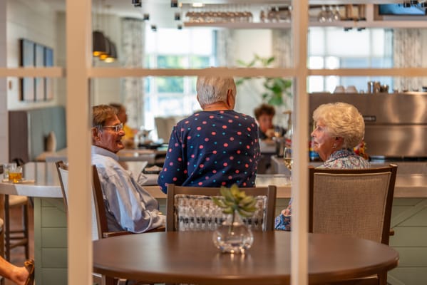 Residents socializing in a common area