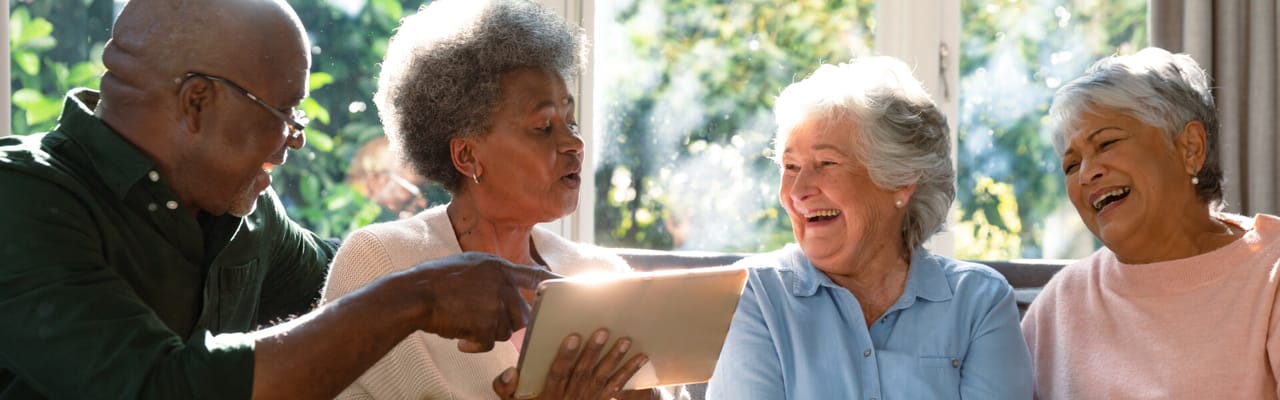 Residents enjoying time together in a common area