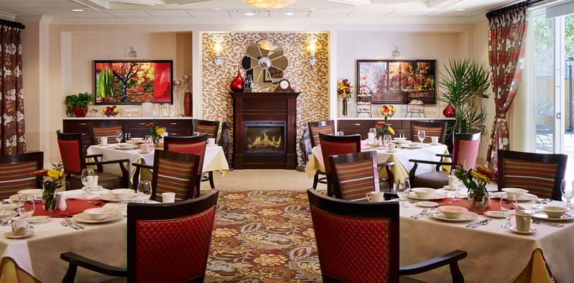 Elegant dining room set for a meal