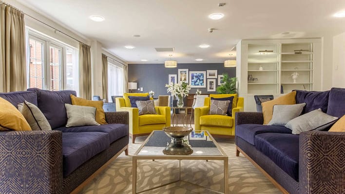 Bright common area with comfortable seating