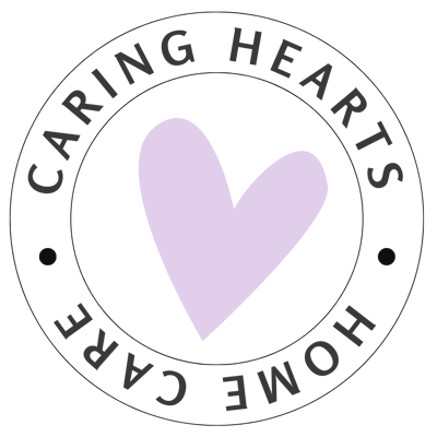 Caring Hearts Home Care logo with heart symbol