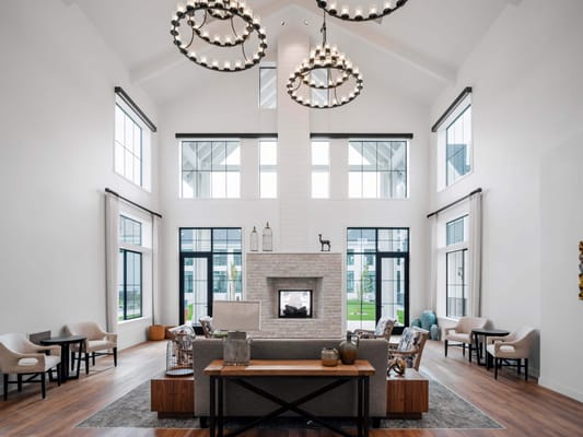 Bright and spacious lobby area with modern decor