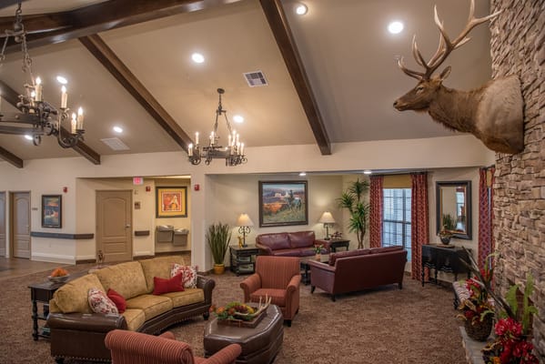 Cozy common area in a senior living facility