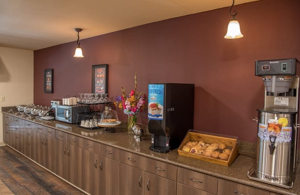 Food service area with coffee and pastries