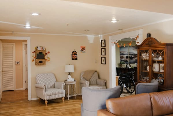 Interior common area with seating and decorations