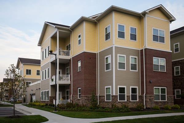 Exterior view of a senior living facility building