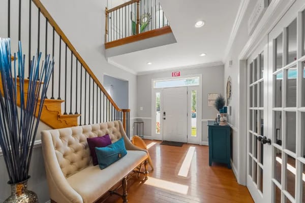 Bright and welcoming lobby area with seating