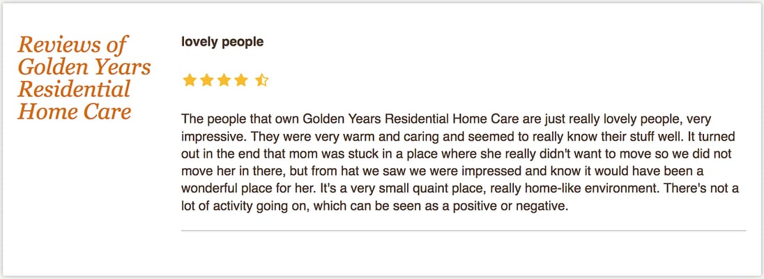 Golden Years Residential Home