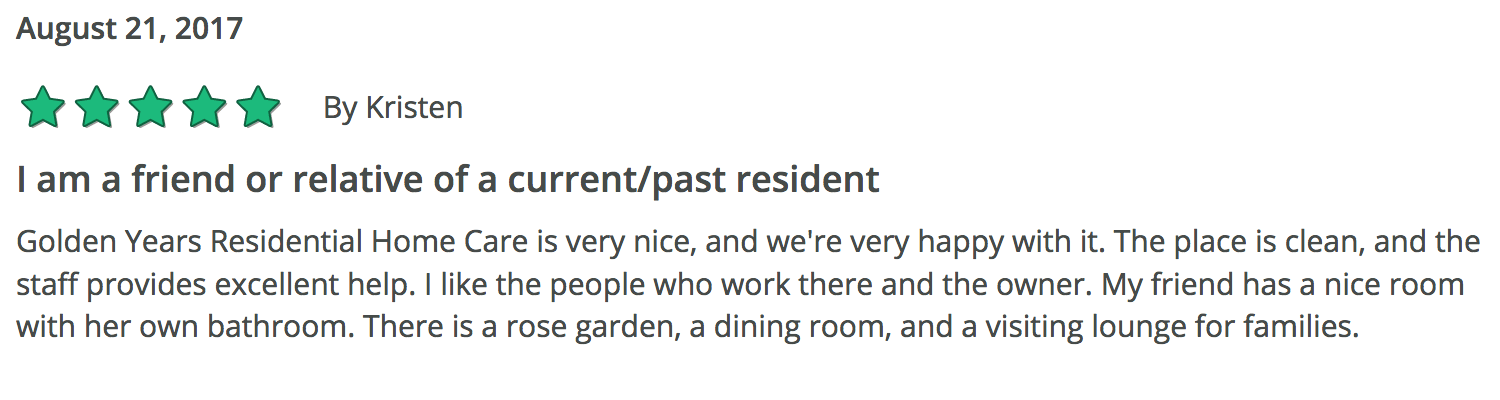 Golden Years Residential Home