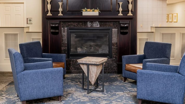 Cozy interior lounge area with seating