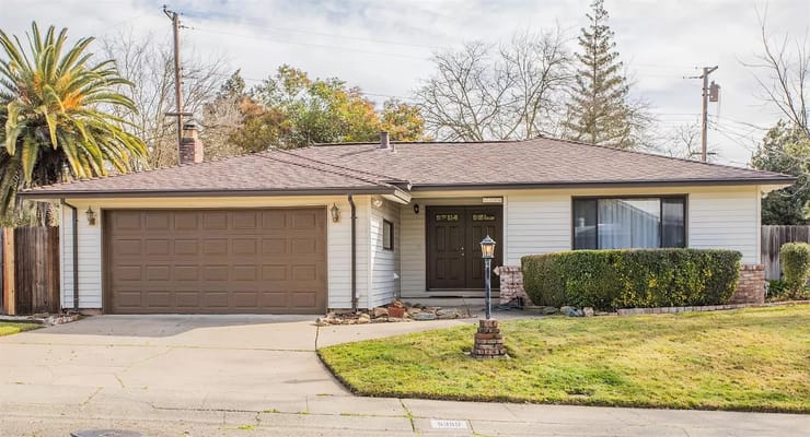 Exterior view of a single-story residential building