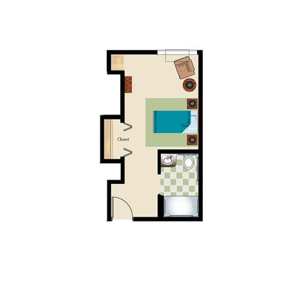 Architectural floor plan of a private room