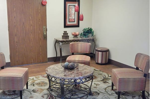 Cozy common area with seating and decor