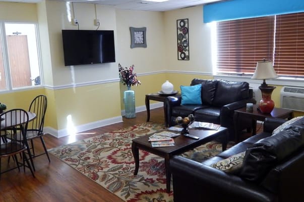 Cozy common area with seating and decor