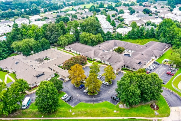 Aerial view of the Chesapeake Place Senior Living campus