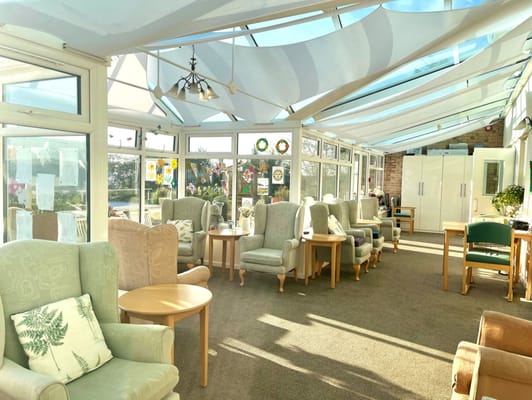 Bright common area with comfortable seating