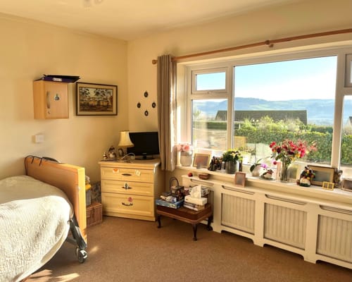 Bright interior resident room with a view