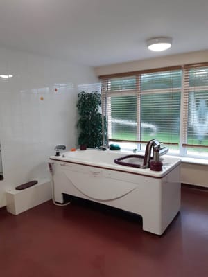 Interior view of a therapeutic bathing space