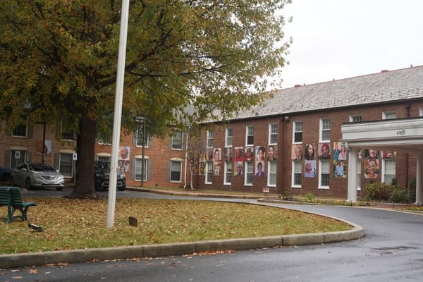 Exterior view of Forest Hills with seasonal decorations