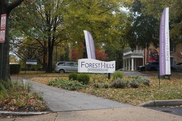 Entrance view of Forest Hills assisted living facility