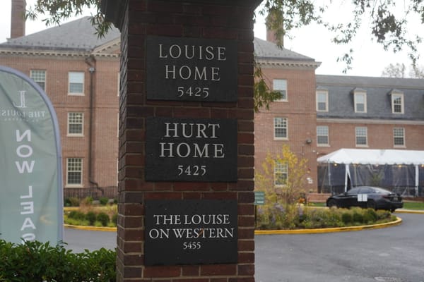 Signage with names and addresses of the facility homes