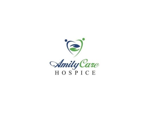 Logo of Amity Care Hospice featuring a heart and abstract figures