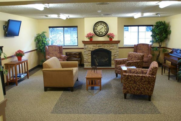 Cozy seating area in a senior living facility