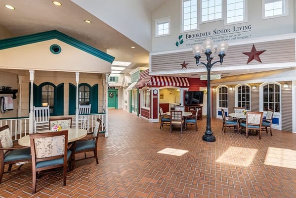Interior view of Brookdale Senior Living common area