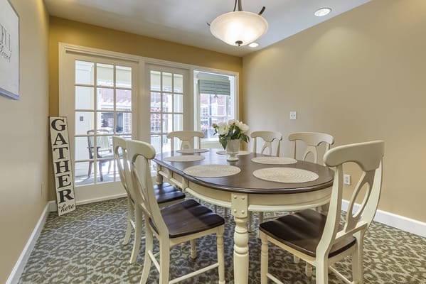 Dining area with a table and chairs