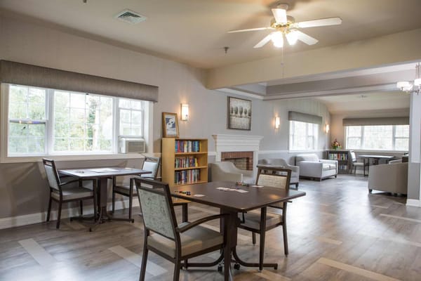Interior common area with tables and seating
