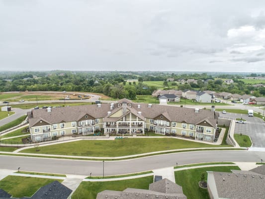 Aerial view of Dominion Senior Living facility