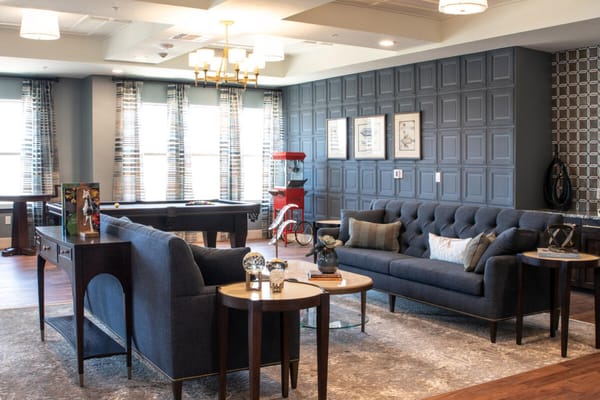 Interior living area with seating and decor