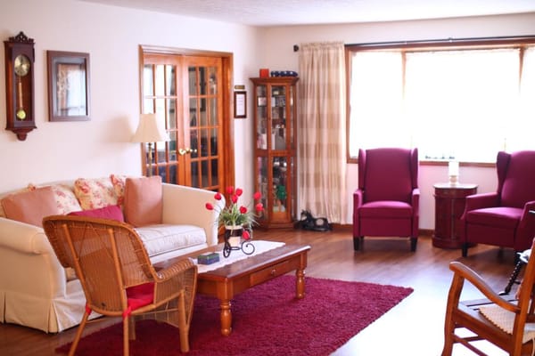 Bright interior lounge with comfortable seating