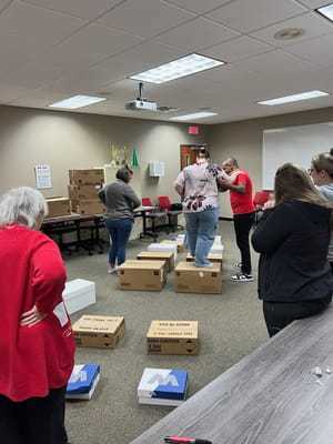 Staff participating in an interactive training activity