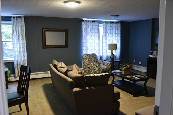 Cozy common area with seating and decor