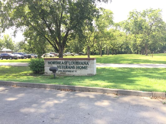 Sign for Northeast Louisiana Veterans Home at the entrance